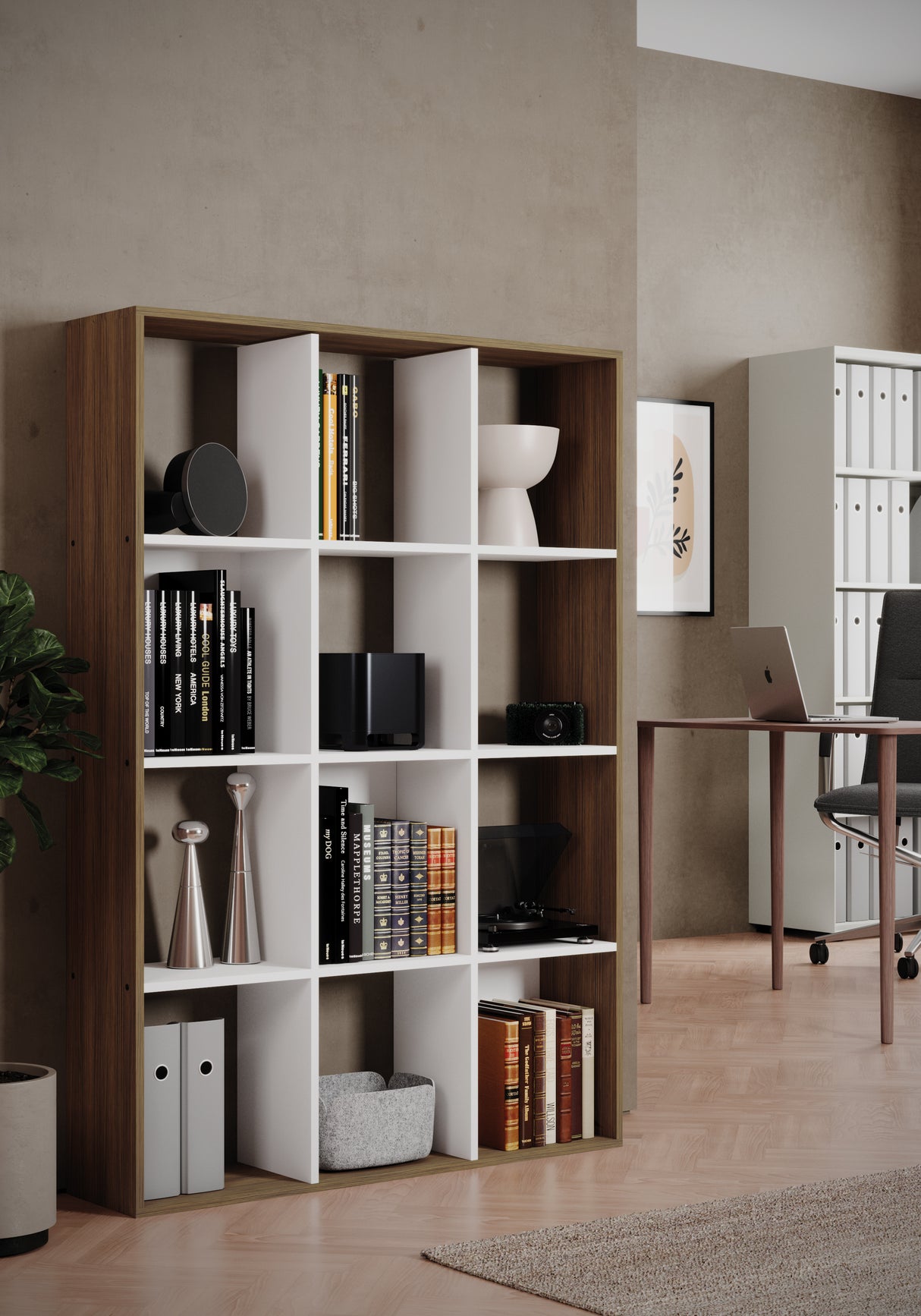 Libreria composta da 12 cubi di cui 3 con fondo Misure 103X24X148cm