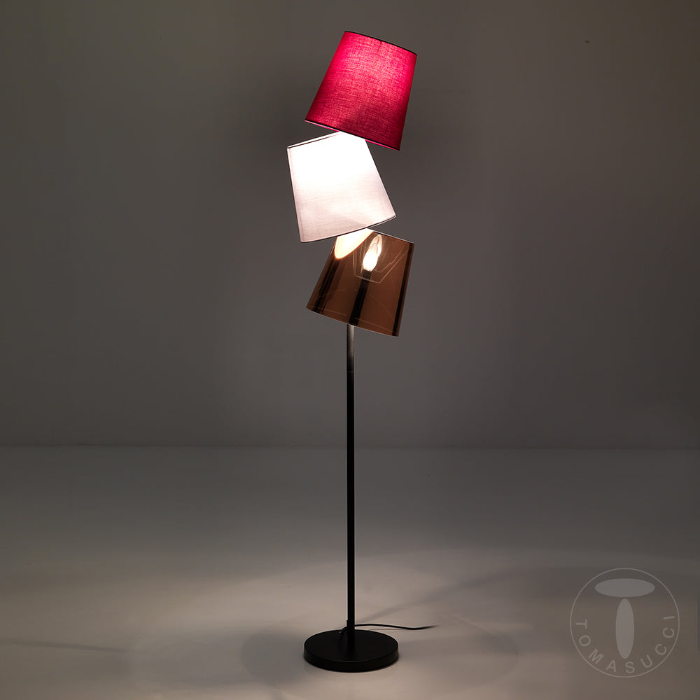 Lampada da terra lampada a 3 luci realizzati in tessuto colorato