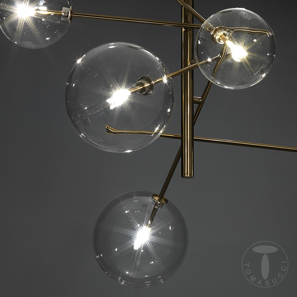 Lampadario realizzato in metallo verniciato Ottone anticato opaco