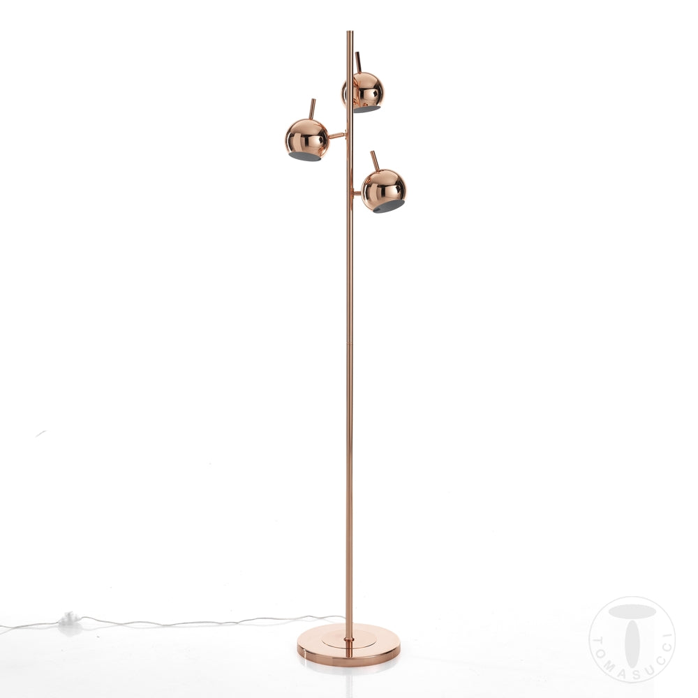 Lampada da terra con struttura in acciaio finitura Ottone