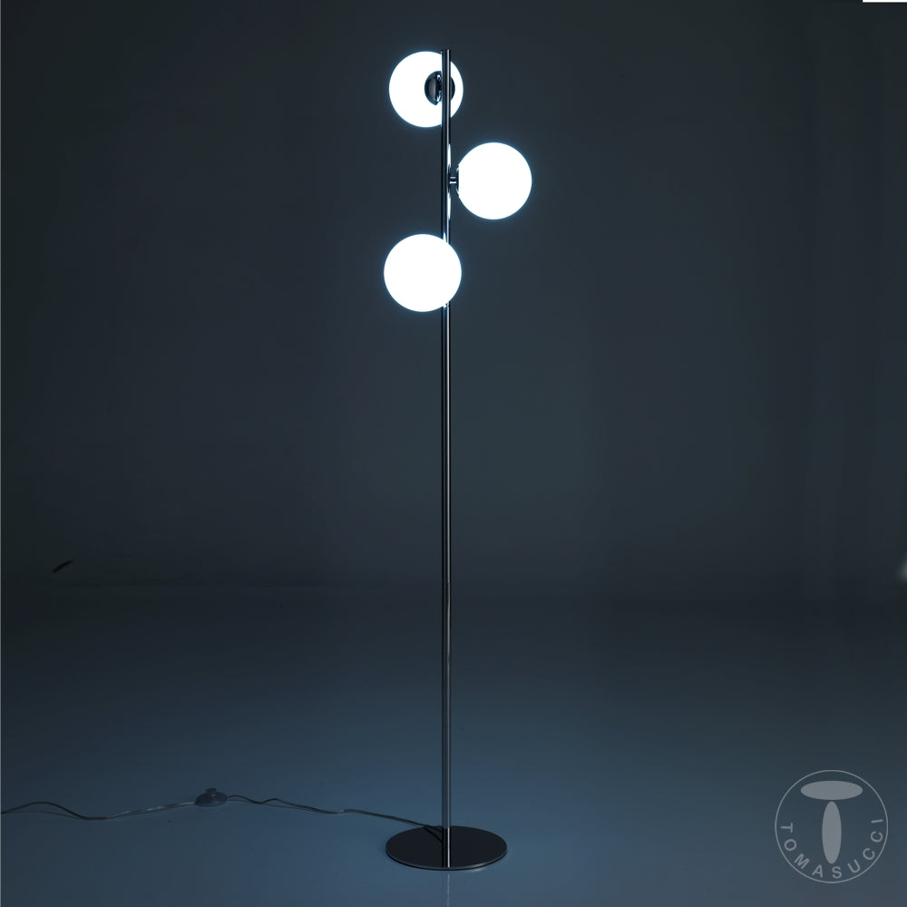 Lampada da terra in acciaio cromato