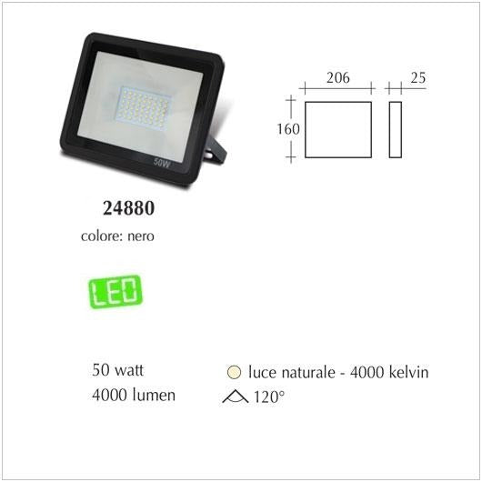 Proiettore Led IP65 Faro Led luce naturale 4000K 50watt