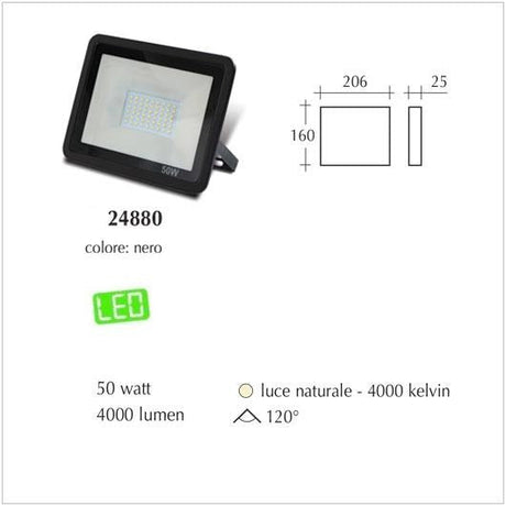 Proiettore Led IP65 Faro Led luce naturale 4000K 50watt