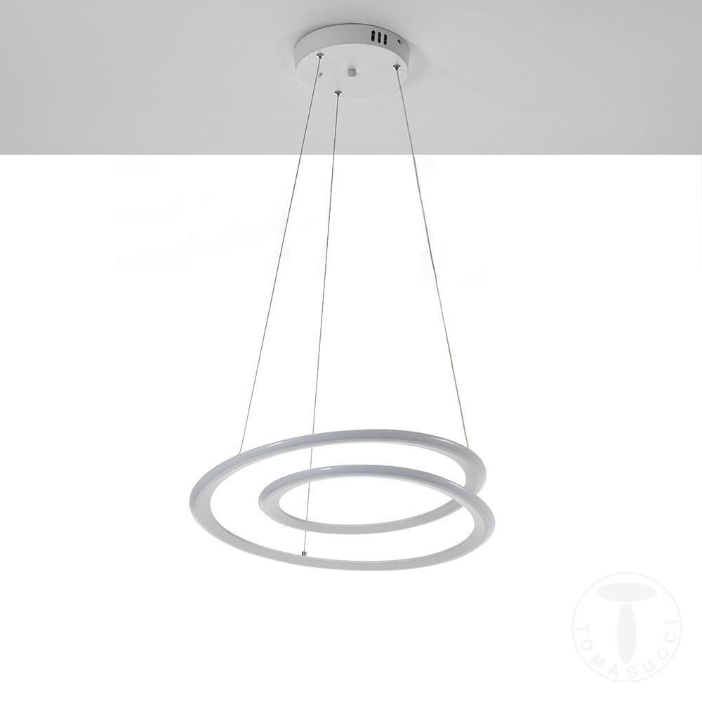 Lampadario realizzato in polipropilene Bianco opaco