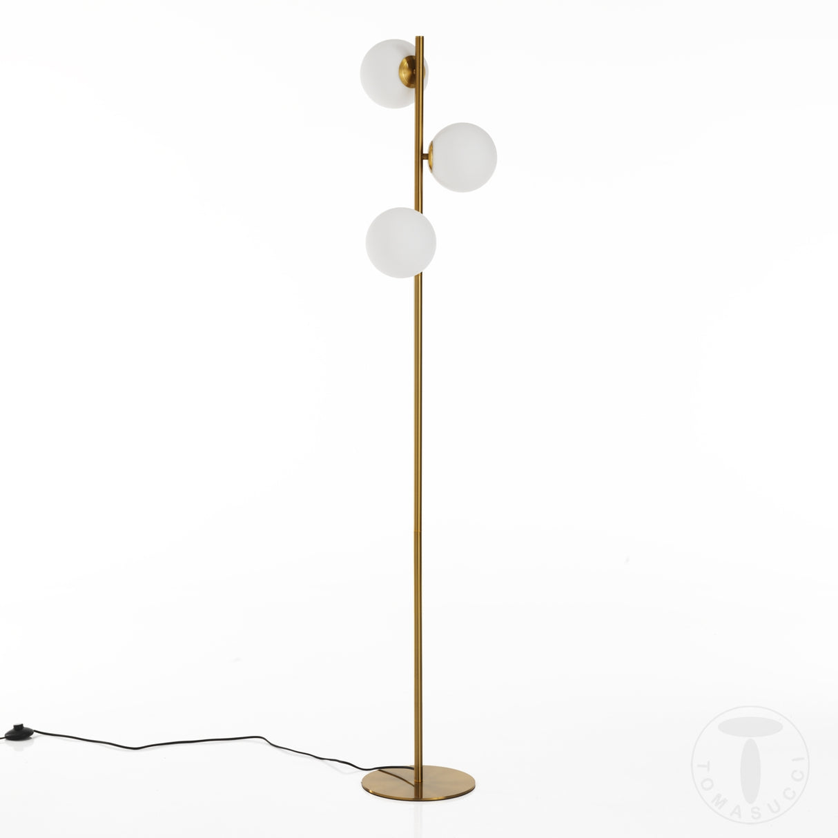 Lampada da terra struttura in acciaio finitura Ottone