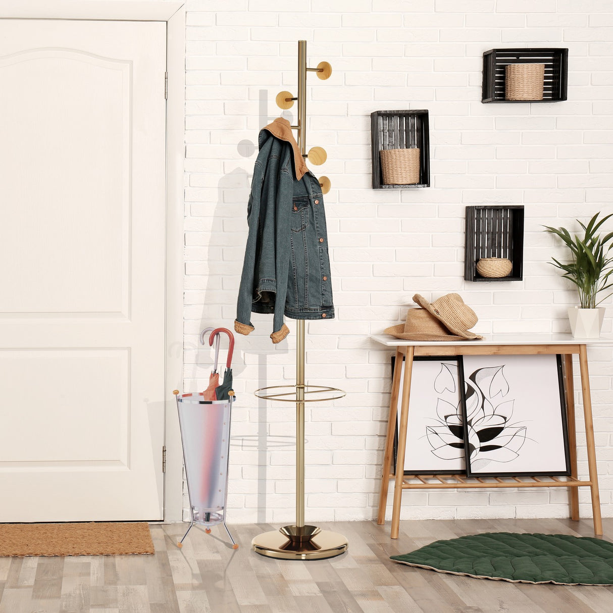 Appendiabiti e portaombrelli in Oro Rosa Lucido