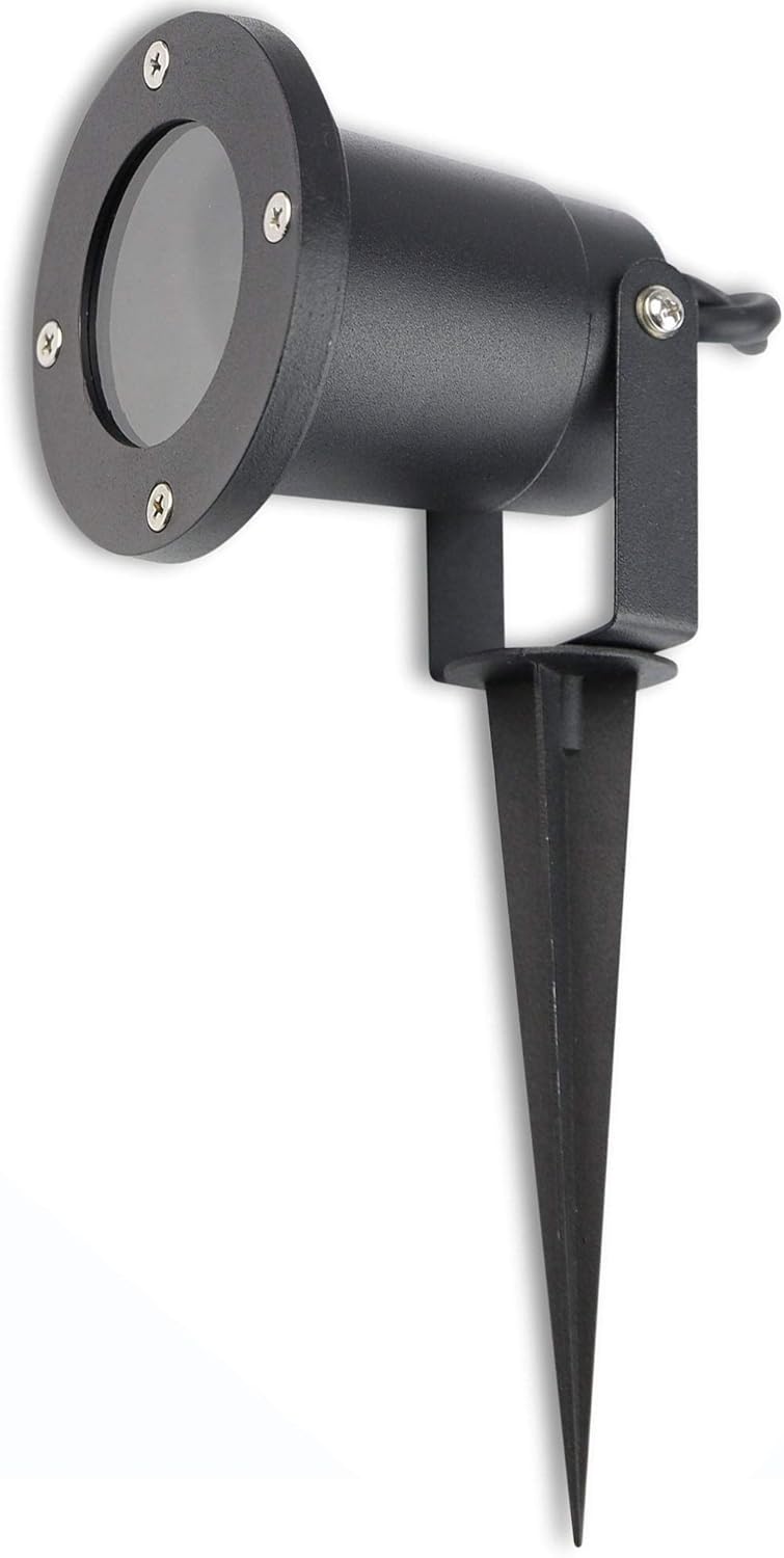 Faretto orientabile nero con picchetto GU10 da esterno per giardino ideale come segnapassi o per illuminare le piante del tuo giardino
