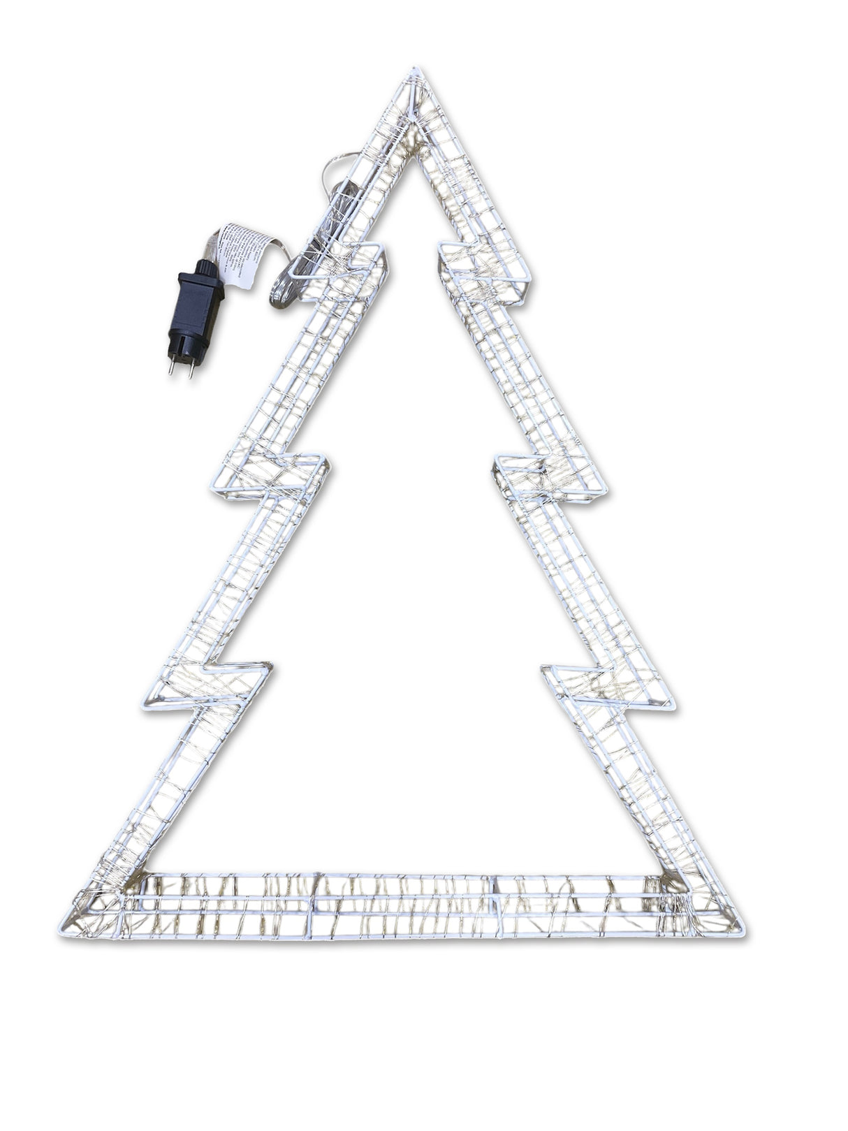 Albero Luminoso 3D con Led Bianco Caldo e Led Flash disponibile in 2 diverse dimensioni, pensato per poter essere appeso, ma spesso utilizzato anche d'appoggio