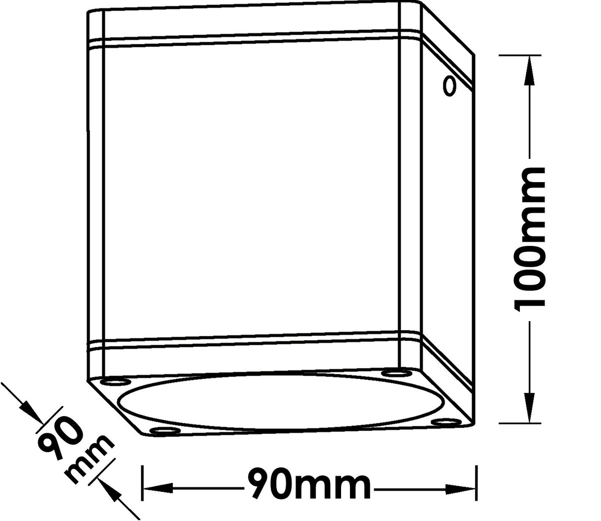 Faretto Cubo da Soffitto  in alluminio presoffuso per Interni ed Esterni