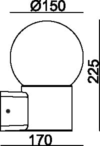 Applique/Lampada da parete in alluminio presoffuso Globo opalino da Esterno