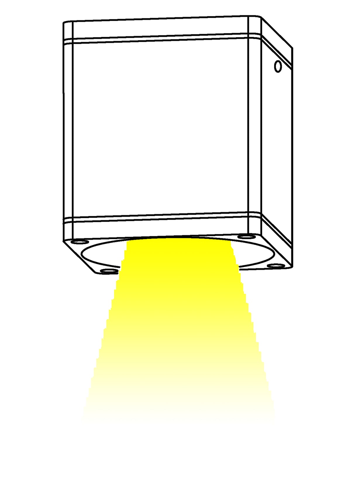 Faretto Cubo da Soffitto  in alluminio presoffuso per Interni ed Esterni