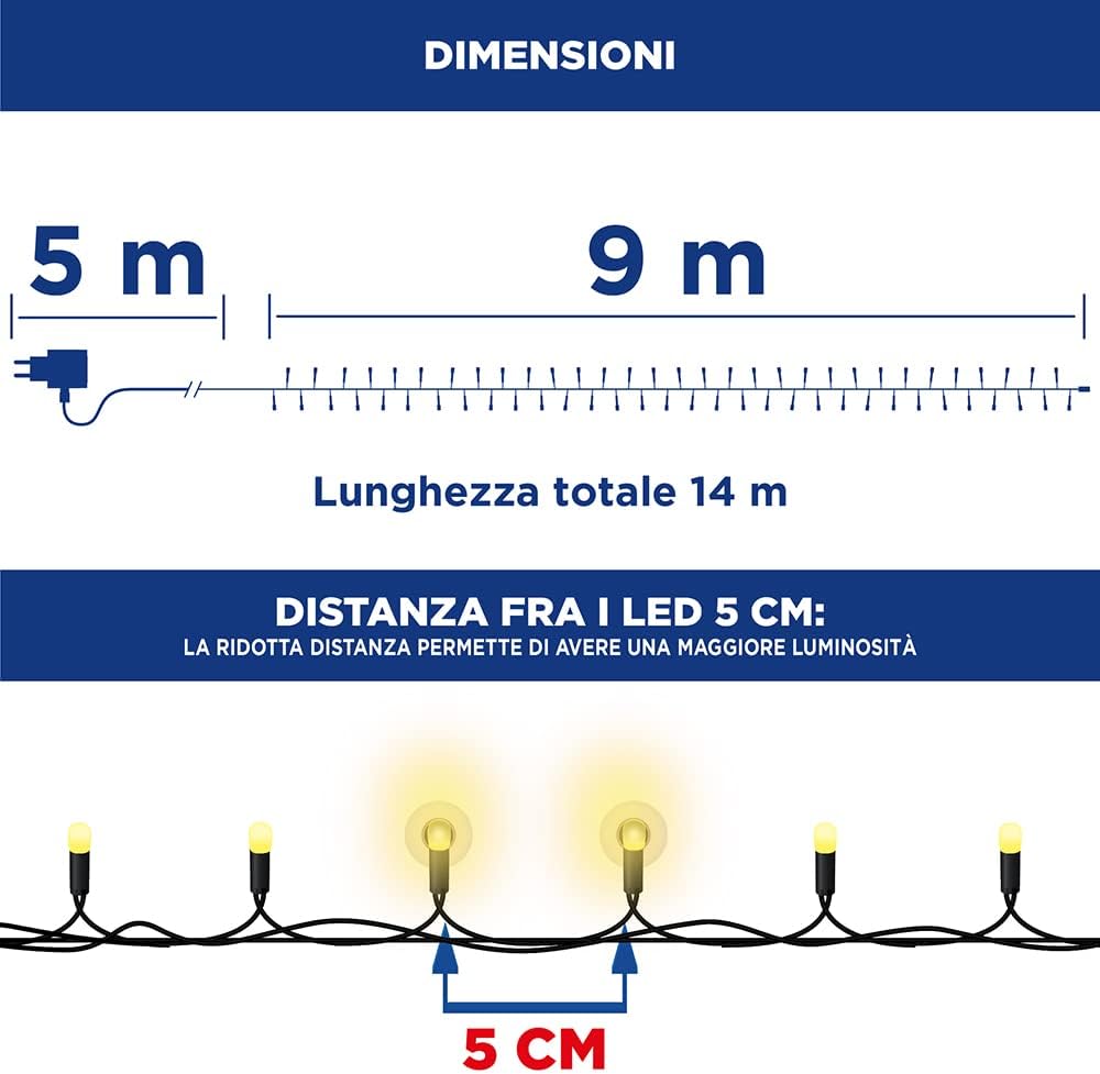 Catena luminosa/Microluci 180 Led controller gioco luci per addobbi natalizi