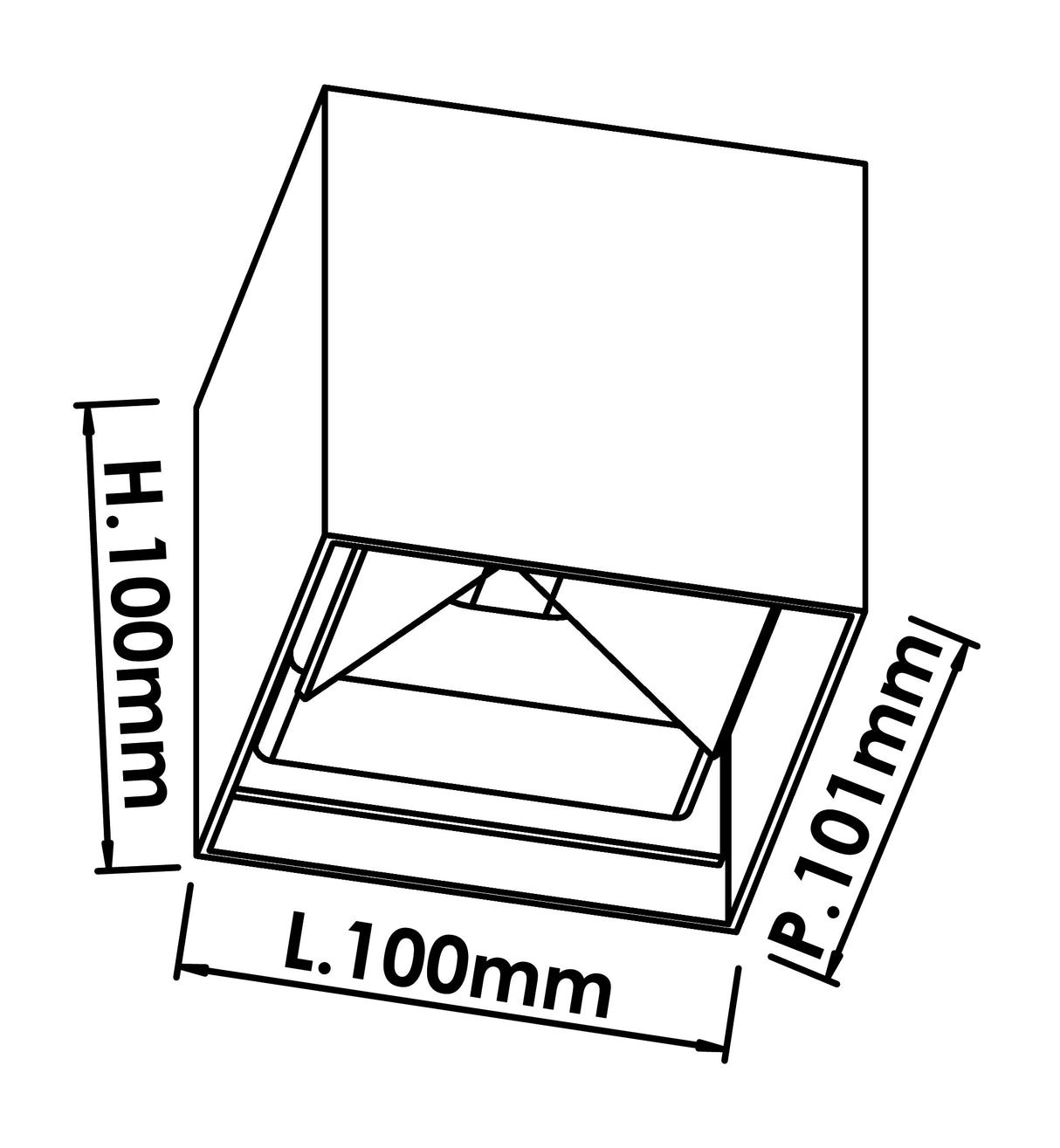 Faretto Cubico da parete doppio flusso per Interni ed Esterni
