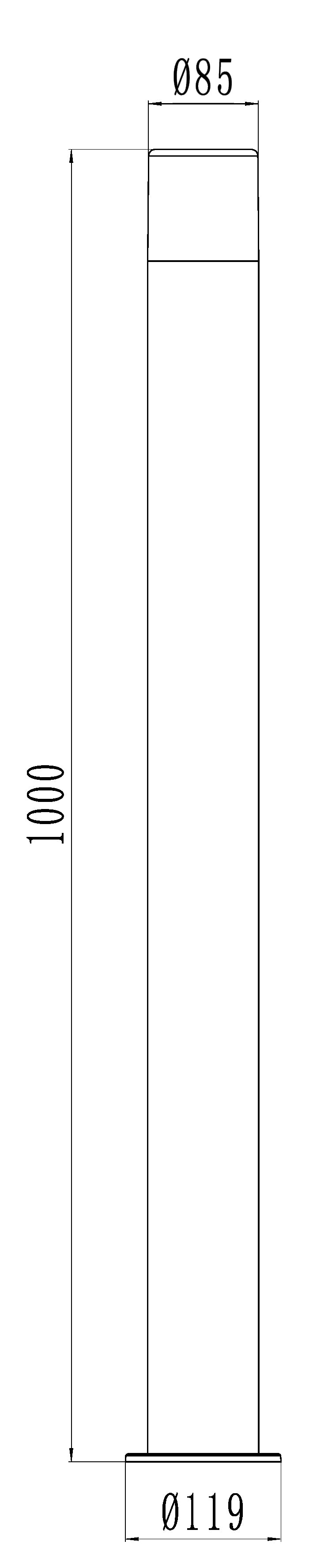 Paletto/Bollard da giardino in alluminio presoffuso Grigio Scuro H.100cm ideale per vialetti, sentieri, arredo giardino