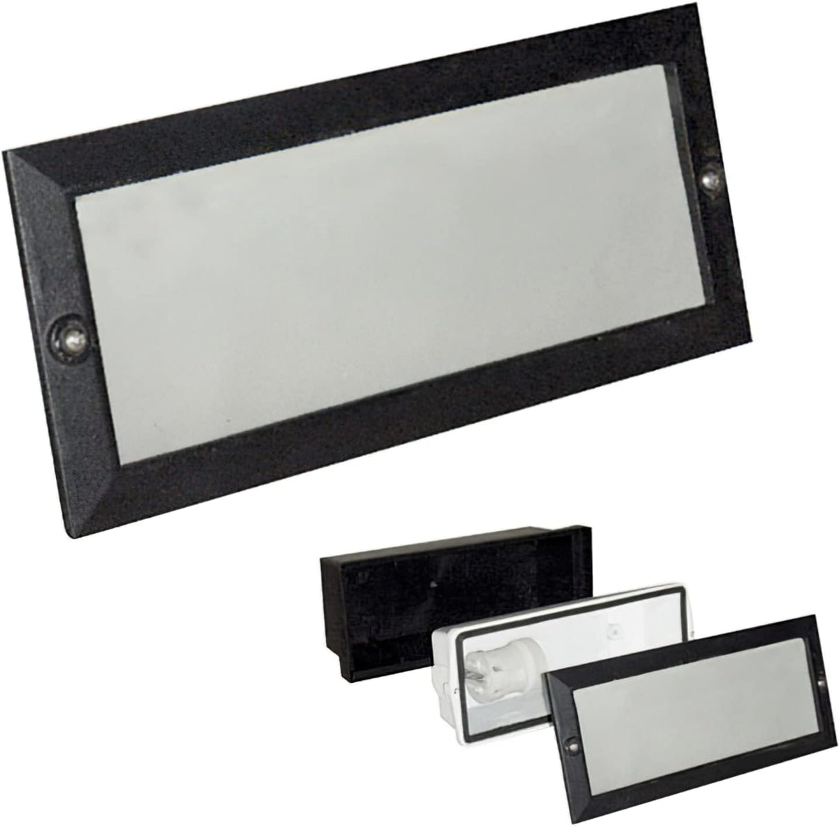 Faretto segnapasso da incasso – Attacco lampadina E27 – Potenza max 60W – Impermeabile IP54 – Ideale per esterni, scale, vialetti, giardini e garage