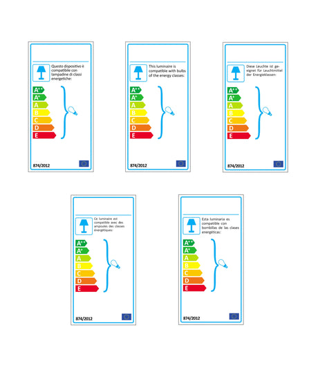 Plafoniera con palpebra doppio flusso in alluminio per esterni - etichetta energetica