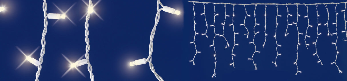 Tenda luminosa Led professionale 100Led con led Flash, cavo gommato Collegabile in Serie fino ad un max di 10 Tende