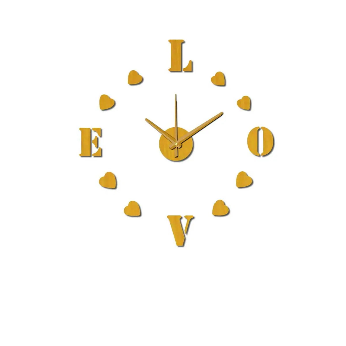 Sticker da Muro Orologio Love 60x60 cm Plastica Set 02 Pezzi