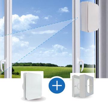 LUX320 Ø120 Aspiratore da parete con sensore di umidità regolabile e apertura e chiusura automatica