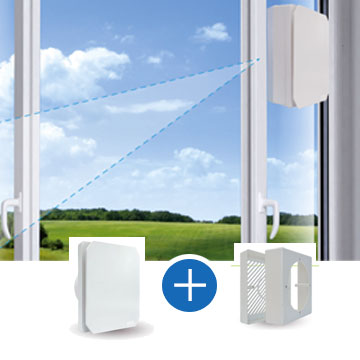 LUX317 Ø100 Aspiratore da parete con apertura e chiusura automatica e timer regolabile