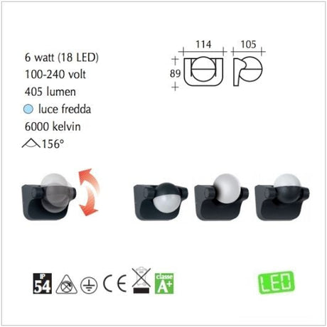 lampada a Led - applique a soffitto e a parete