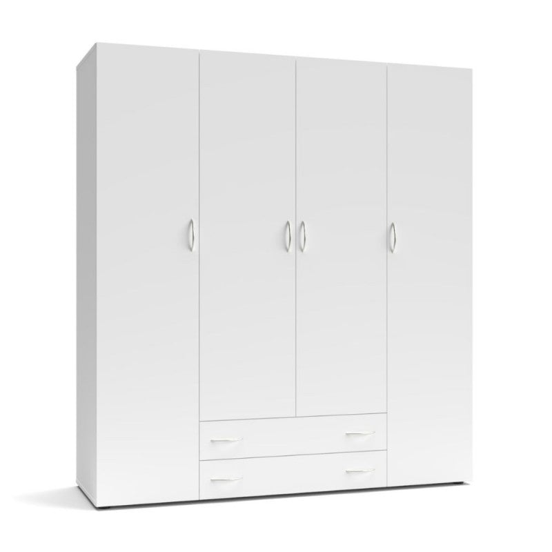 Armadio 4 ante 2 cassetti Seba 4 ante  colore bianco