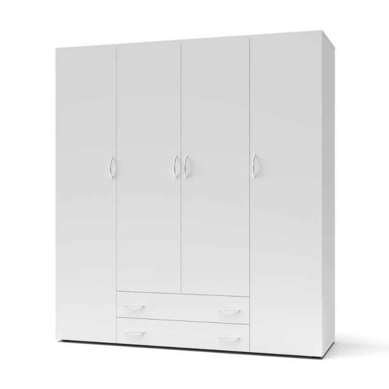 Armadio 4 ante 2 cassetti Seba 4 ante  colore bianco