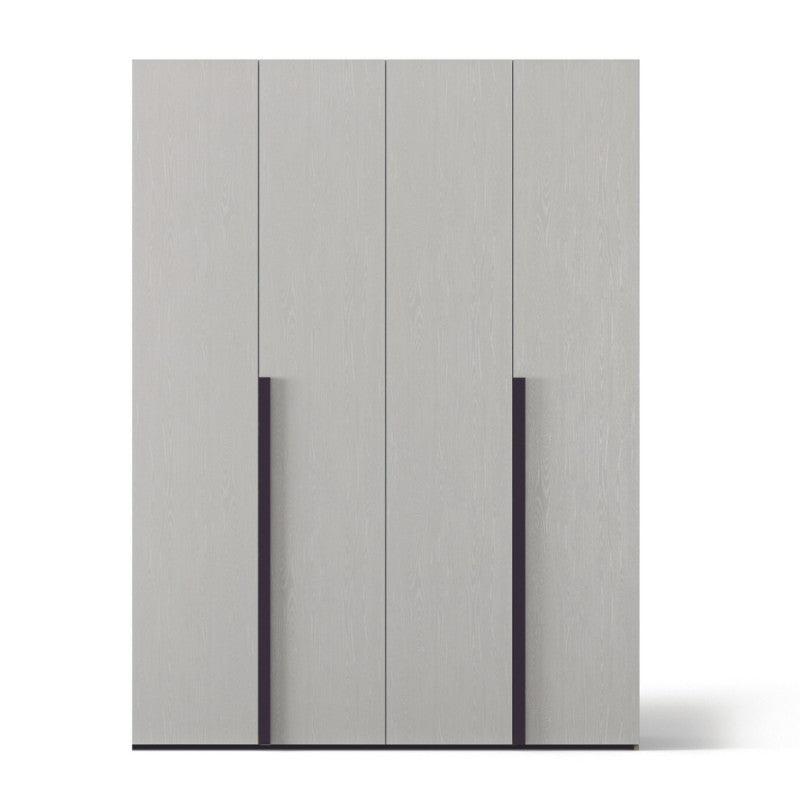 Armadio 4 ante colore bianco con maniglie nero opaco