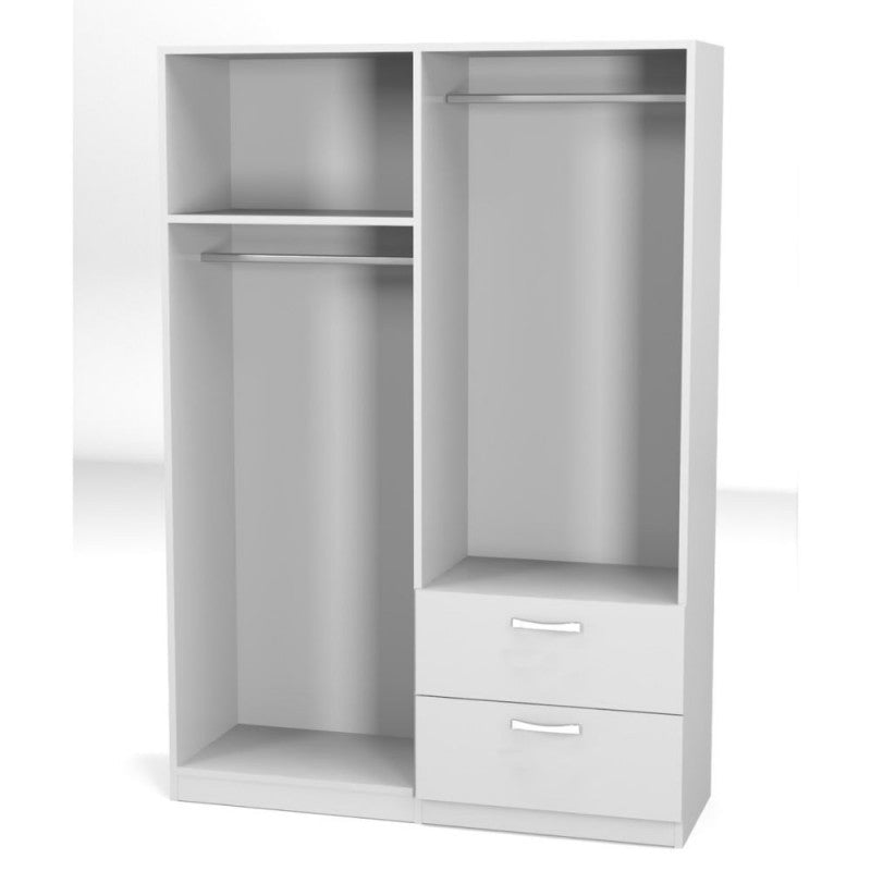 Armadio bianco 4 ante e 2 cassetti