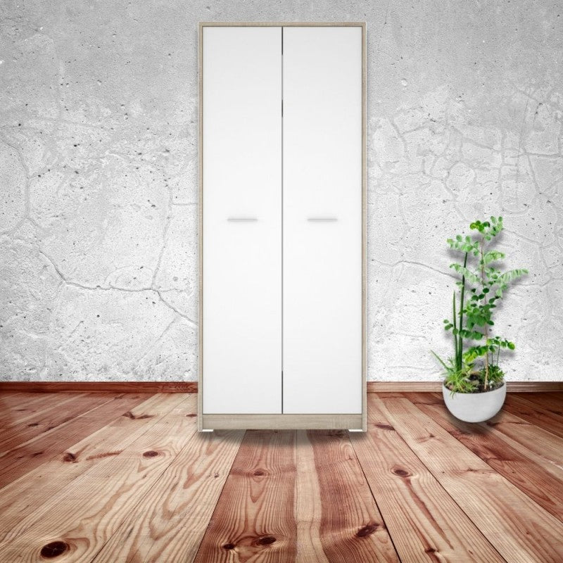 Armadio 2 ante rovere sonoma bianco