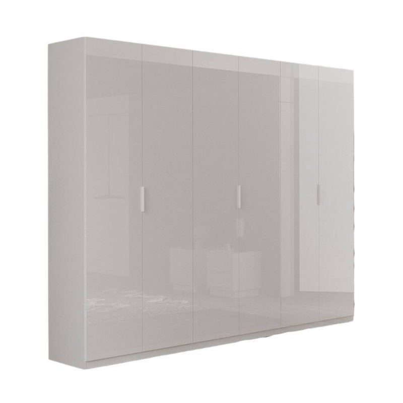 Armadio 6 ante battente bianco lucido 275x55x240h