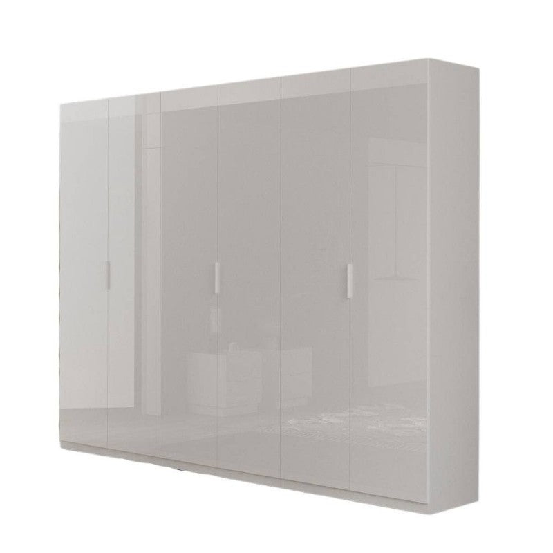 Armadio 6 ante battente bianco lucido 275x55x240h