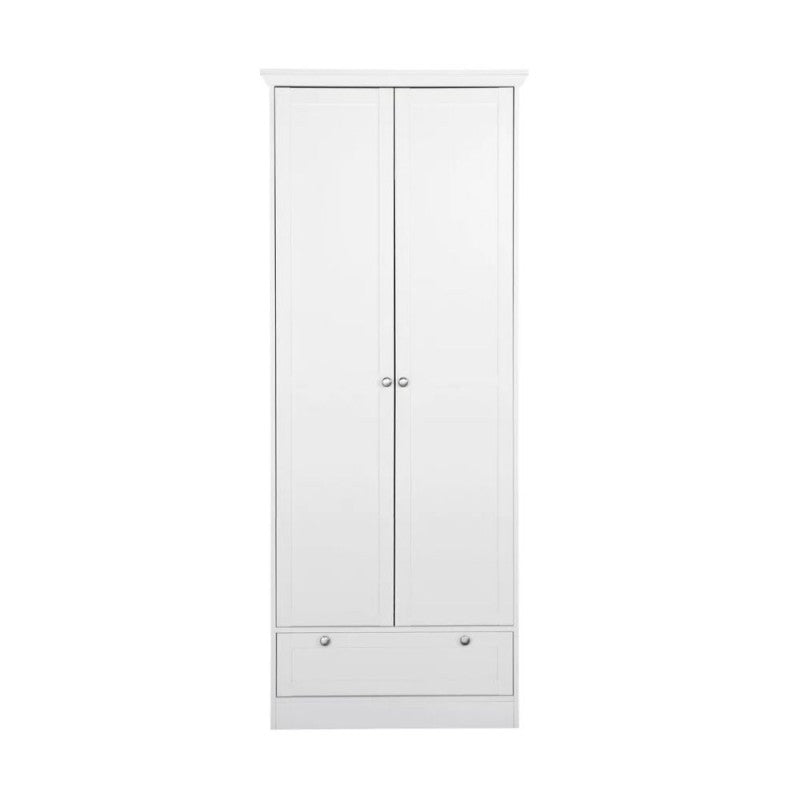 Armadio bianco due ante e cassetto