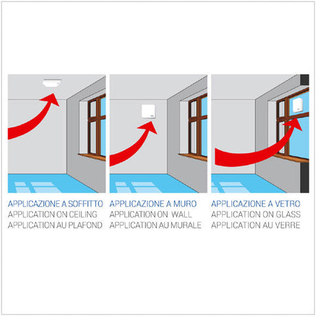 Aspiratore da parete LUX304 Ø100 con apertura fissa - applicazione