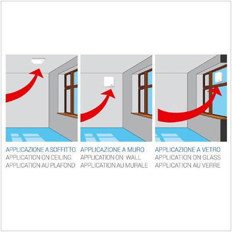 Aspiratore da parete LUX306 Ø100 con timer regolabile- applicazione