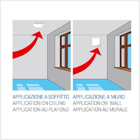 LUX102 Ø80 Aspiratore da parete fissaggio a parete e soffitto