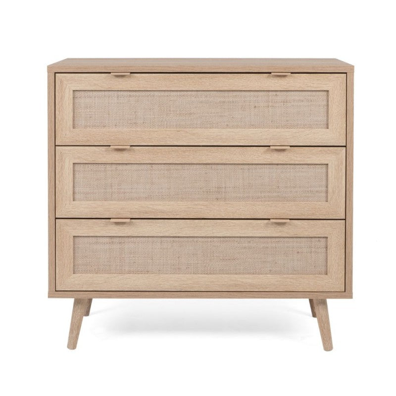 Comò/Cassettiera 3 cassetti effetto vimini intrecciato