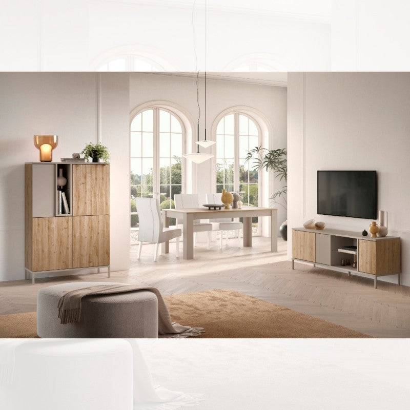 Credenza composta da 4 ante cashmere e cadiz