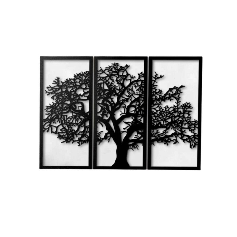 Cornice decorativa albero della vita nero 125x88 cm