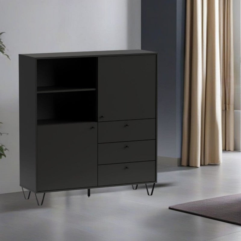 Credenza composta da 2 ante e 3 cassetti