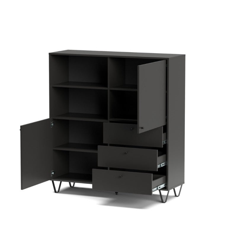 Credenza composta da 2 ante e 3 cassetti