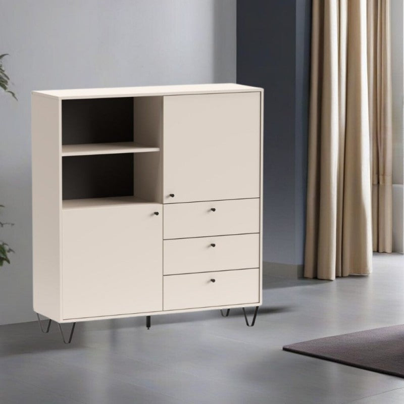 Credenza composta da 2 ante e 3 cassetti