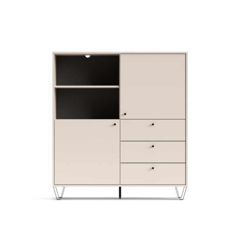 Credenza composta da 2 ante e 3 cassetti