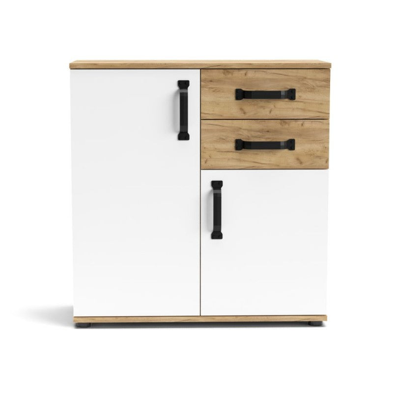 Credenza di colore rovere e bianco Misure 80x32x83H cm