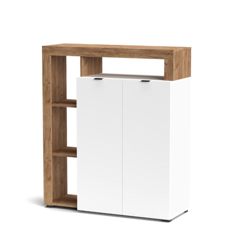 Credenza 2 colore rovere tabacco e bianco