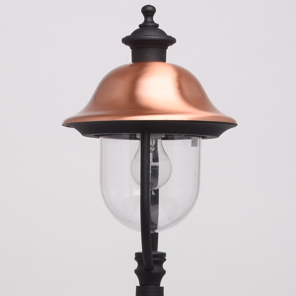 Lampioncino/Paletto da giardino con lampada copertura colore rame h.130cm.