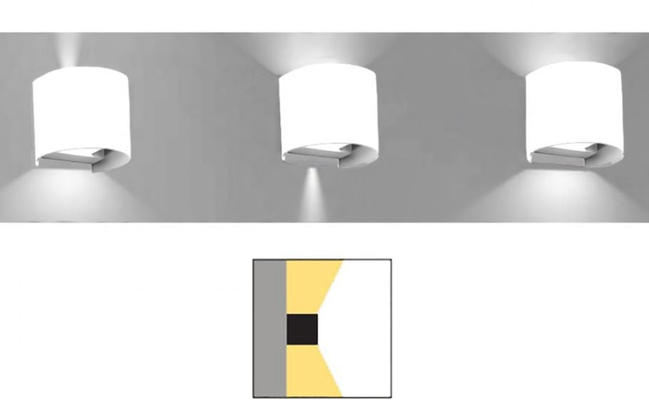 Faretto Curvo da parete in alluminio presoffuso per Interni ed Esterni