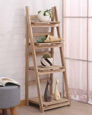 Portapiante in legno con 4 piani richiudibili Misure L.411XP.34XH.112 cm