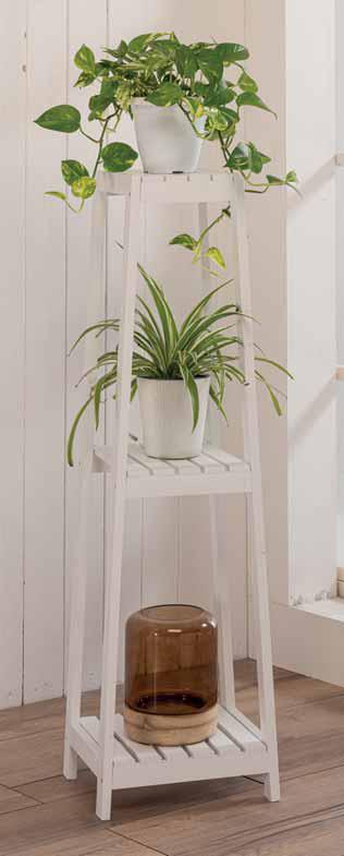 Portapiante in legno con  ripiani di colore Bianco