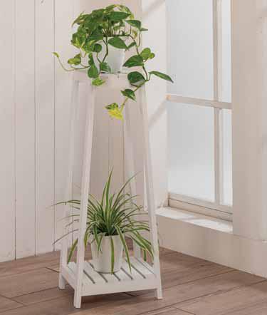 Portapiante in legno con  ripiani di colore Bianco